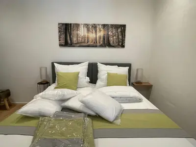 Ein Bett oder Betten in einem Zimmer der Unterkunft Apartment Panoramablick by Interhome