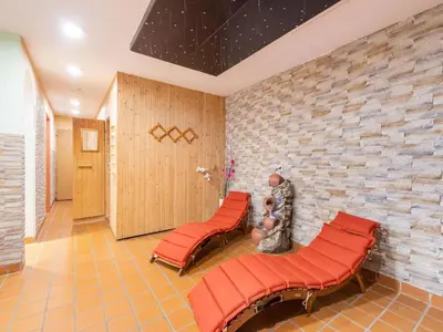 Ein Sitzbereich in der Unterkunft Chalet in Oberau near Ski Slopes