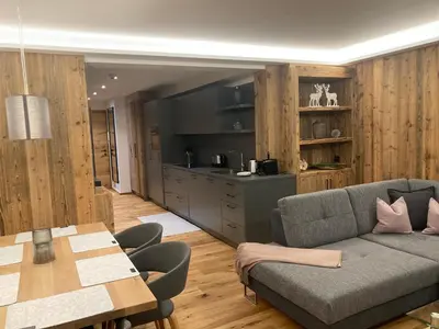 Ein Sitzbereich in der Unterkunft Lodge14