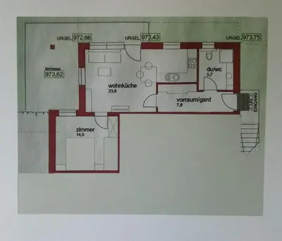 Grundriss der Unterkunft Apart Bergauf