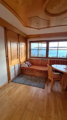 Ein Sitzbereich in der Unterkunft Appartement Schwindelfrei