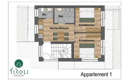 Grundriss der Unterkunft Tiroli