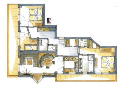 Grundriss der Unterkunft Appartment Haus Bergtraum