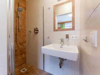 Ein Badezimmer in der Unterkunft Zirmblick