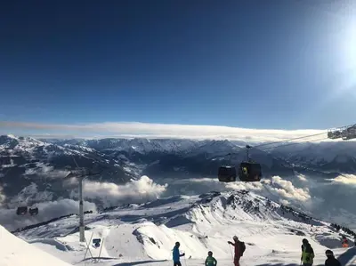 Ferienhaus Zillertal Panorama Blick Balkon Sauna im Winter