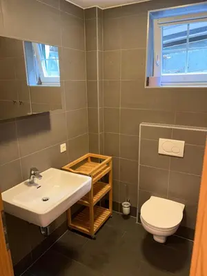 Ein Badezimmer in der Unterkunft Ferienhaus Wirtheim