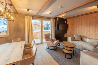 Ein Sitzbereich in der Unterkunft Filzsteinresort Wohnungen Top 1