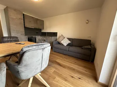 Ein Sitzbereich in der Unterkunft Appart Anna