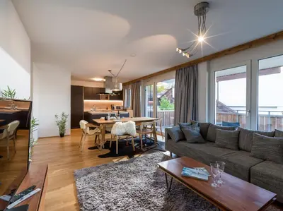 Ein Sitzbereich in der Unterkunft Eastside by Apartment Managers