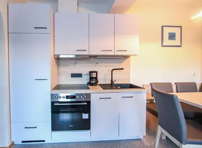 Küche/Küchenzeile in der Unterkunft Ferienwohnung Königsleiten 2a - Top UG