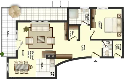 Grundriss der Unterkunft Ferienwohnung Königsleiten 2 - Top 3