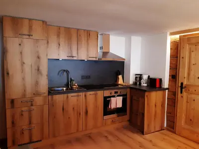 Küche/Küchenzeile in der Unterkunft Ferienwohnung Schwalbennest