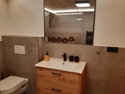 Ein Badezimmer in der Unterkunft Ferienwohnung Schwalbennest