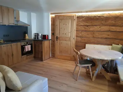 Küche/Küchenzeile in der Unterkunft Ferienwohnung Schwalbennest