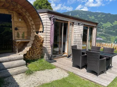 Ein allgemeiner Bergblick oder ein Berglick von des Chalets aus