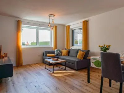 Ein Sitzbereich in der Unterkunft Ferienwohnung Emilia