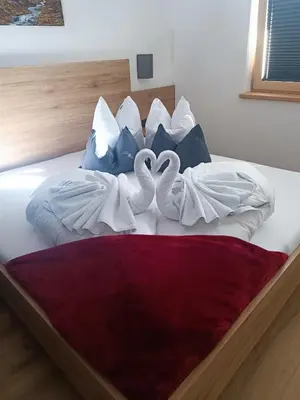 Ein Bett oder Betten in einem Zimmer der Unterkunft Alpenoase Horbergbahn
