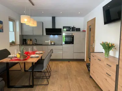 Küche/Küchenzeile in der Unterkunft Appartement Dorfblick