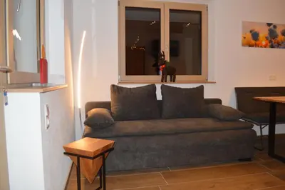 Ein Sitzbereich in der Unterkunft Appartement Dorfblick
