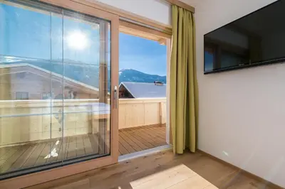 Ein allgemeiner Bergblick oder ein Berglick von der Ferienwohnung aus