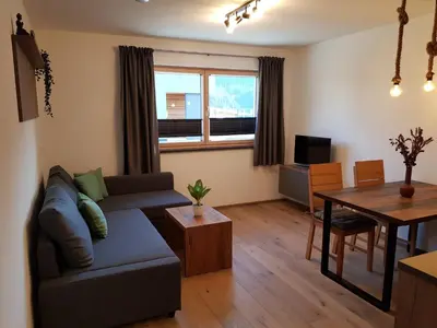 Ein Sitzbereich in der Unterkunft Ferienwohnung Julia Pillerseetal
