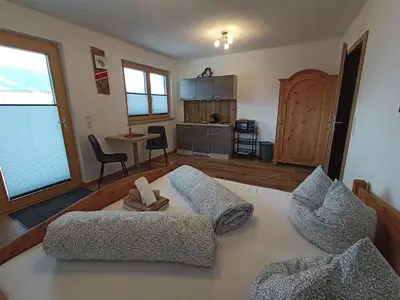 Ein Bett oder Betten in einem Zimmer der Unterkunft Apart Leo