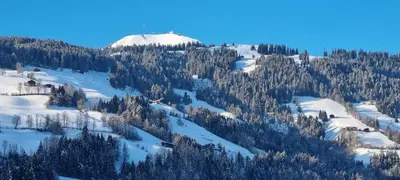 Ein allgemeiner Bergblick oder ein Berglick von der Ferienwohnung aus