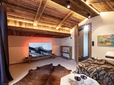 TV/Unterhaltungsangebot in der Unterkunft das brunn - Luxus Chalet