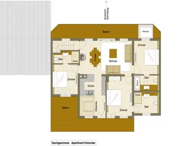 Grundriss der Unterkunft Chalet-Apartment Holunder am Lift