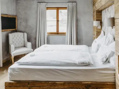 Ein Bett oder Betten in einem Zimmer der Unterkunft Chalet-Apartment Alpenrose am Lift