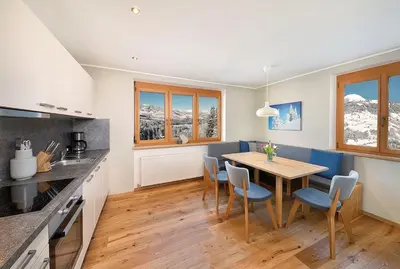Küche/Küchenzeile in der Unterkunft Appartement Ahorn