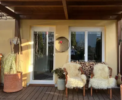 Ein Sitzbereich in der Unterkunft Appartement Gernot