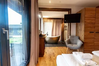 Ein Sitzbereich in der Unterkunft Chalet Dinkel in Niedernsill