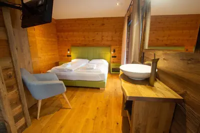 Ein Bett oder Betten in einem Zimmer der Unterkunft Chalet Dinkel in Niedernsill