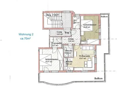 Grundriss der Unterkunft Ferienhaus Brandacher