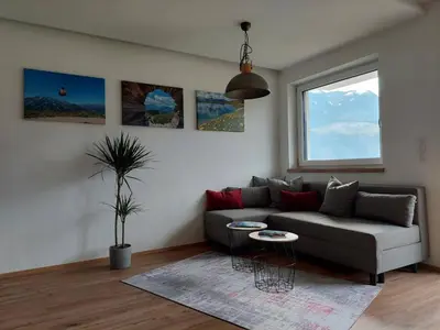 Ein Sitzbereich in der Unterkunft Apart Haselbach