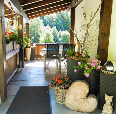 Ein Balkon oder eine Terrasse in der Unterkunft Ferienwohnung Ehrensberger