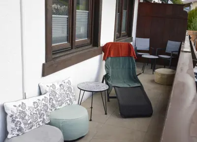 Ein Sitzbereich in der Unterkunft HauserA Appartement
