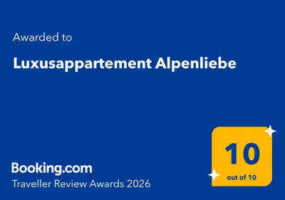 Ein Zertifikat, Auszeichnung, Logo oder anderes Dokument, das in der Unterkunft Luxusappartement Alpenliebe ausgestellt ist