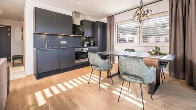 Küche/Küchenzeile in der Unterkunft GreenView Apartment