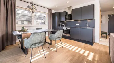 Küche/Küchenzeile in der Unterkunft GreenView Apartment