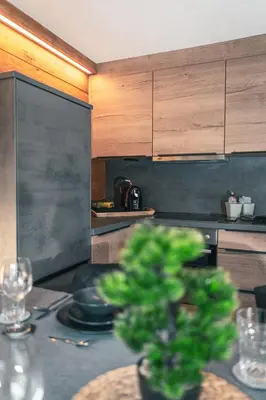 Küche/Küchenzeile in der Unterkunft Appartement Reichholf