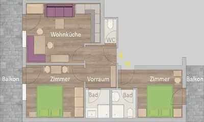 Grundriss der Unterkunft Appartement Daniel - inkl JOKER CARD