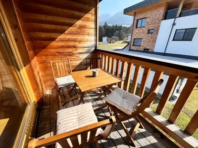 Ein Balkon oder eine Terrasse in der Unterkunft Apartment Bergzauber