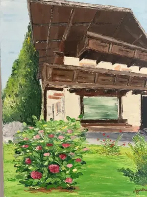Ein Garten an der Unterkunft Haus am Bach