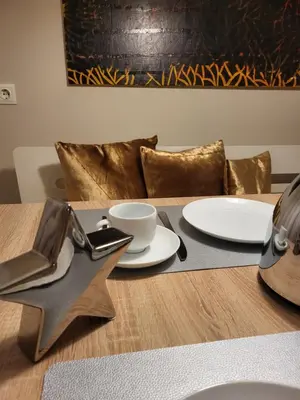 Ein Sitzbereich in der Unterkunft Apartment bei Anna