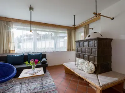 Ein Sitzbereich in der Unterkunft Appartement Erika