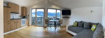 Küche/Küchenzeile in der Unterkunft Ferienwohnung Bergtraum