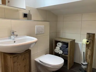 Ein Badezimmer in der Unterkunft Ferienwohnung Bergtraum